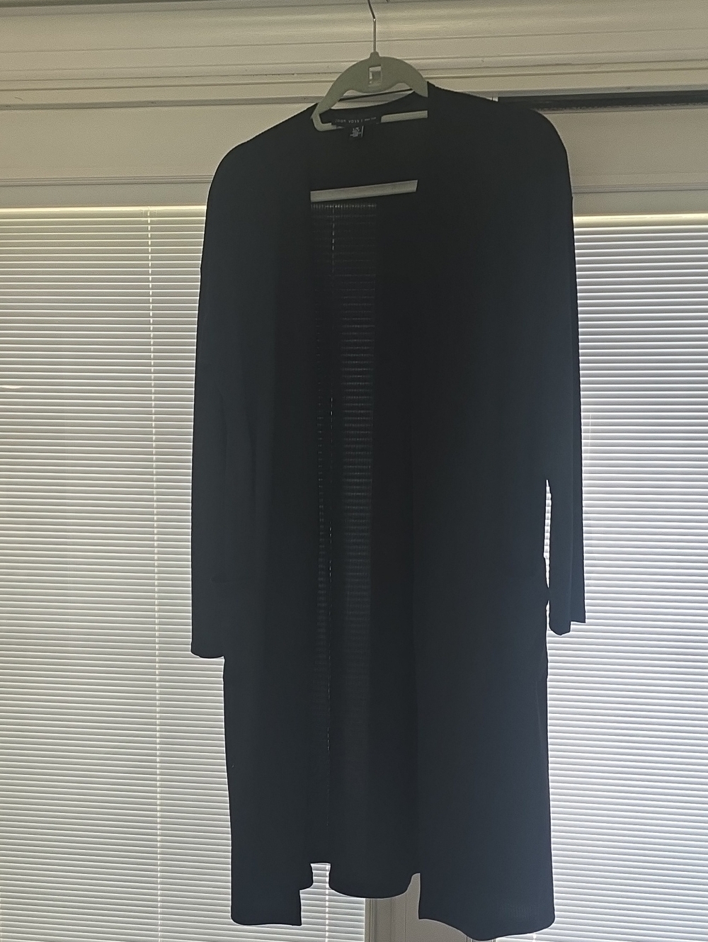 BCBGMaxAzria Black Pleated Knit Cardigan With Pockets